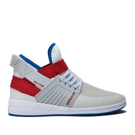 Supra Skytop V Grå/Rød Høye Sneakers Dame [NO-6-U697]